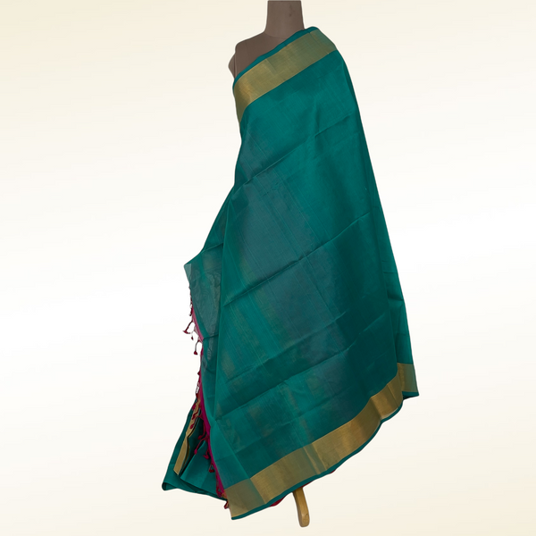 Turquoise – Pure silk saree