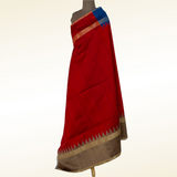 Crimson– Raw silk saree
